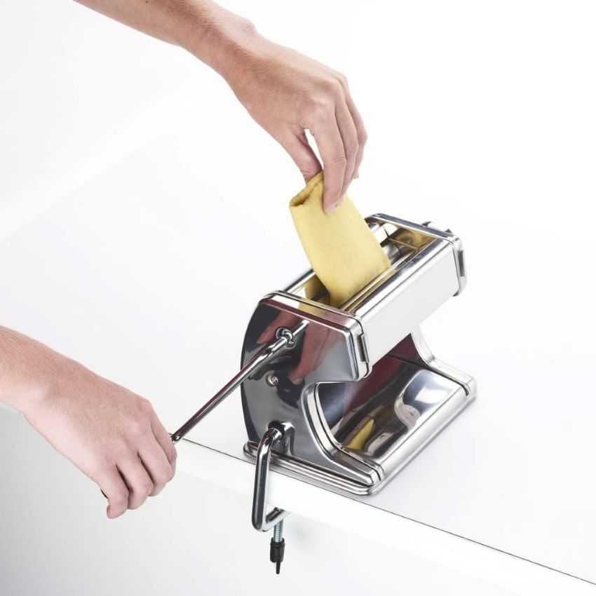 Cuisinart CTG-00-PM pasta maker set up in a kitchen for review